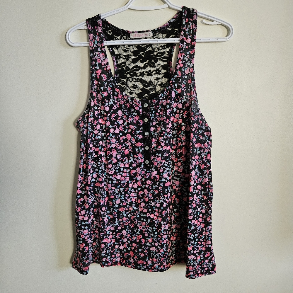 Ardene Floral Lace Racerback Tank Top XL, fits L